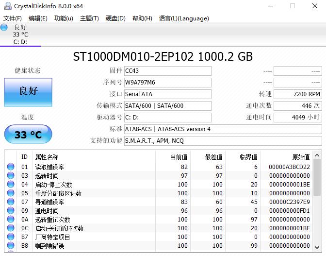 CrystalDiskInfo中文绿色单文件版 V8.9.0