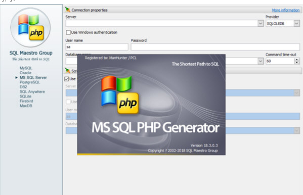 MS SQL PHP Generator中文破解版 V20.5.0.4