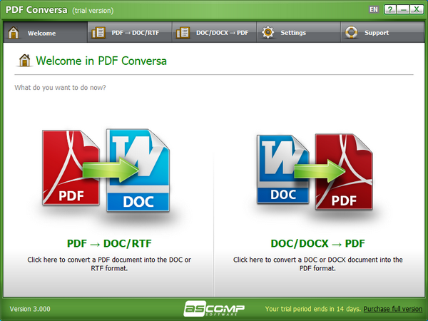ASCOMP PDF Conversa Pro绿色便携版 V2.001