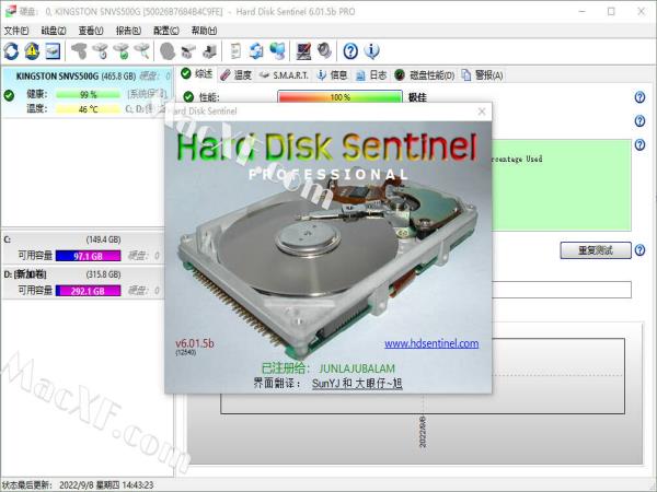 Hard Disk Sentinel(硬盘检测工具)v6.05 中文版